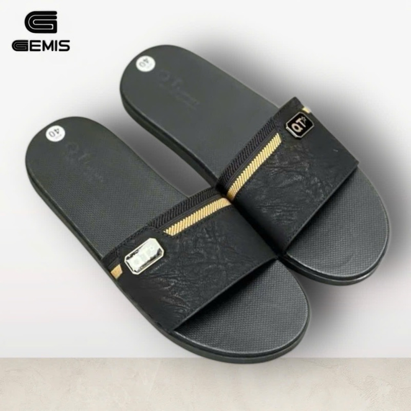 Ảnh Dép Da Nam Quai Ngang Đế Cao Su Chống Trơn Trượt  4 Màu Luxuly DéP Slipper 2
