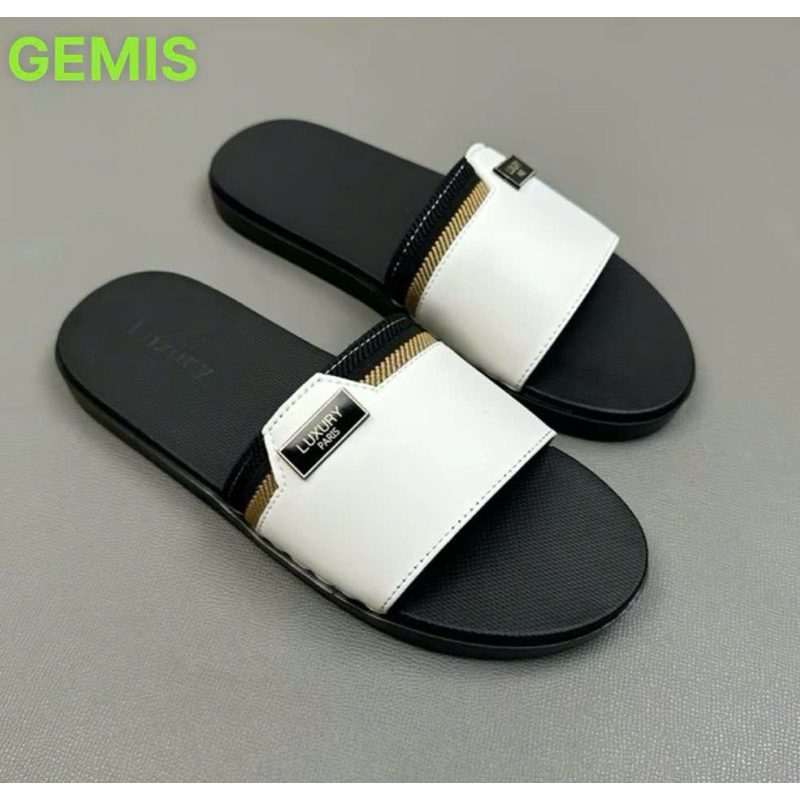 Ảnh Dép Da Nam Quai Ngang Đế Cao Su Chống Trơn Trượt  4 Màu Luxuly DéP Slipper 3