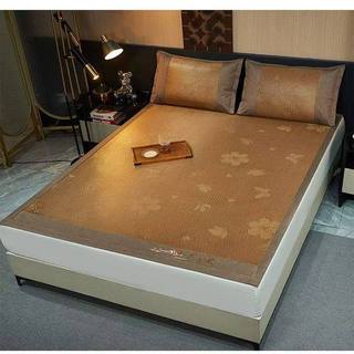 (BỘ 3 MÓN ) Chiếu mây điều hòa lót lụa Chunqiu cao cấp - chiếu lụa tơ tằm -  kèm 2 vỏ gối lụa điều hoà chunqiu