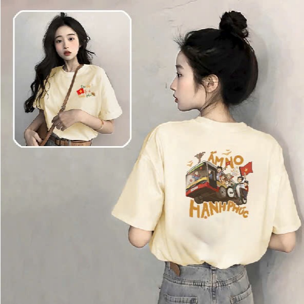 Áo Thun Nữ Tay Ngắn  VIỆT NAM  ẤM NO_ HẠNH PHÚC cotton 100 Cao Cấp.