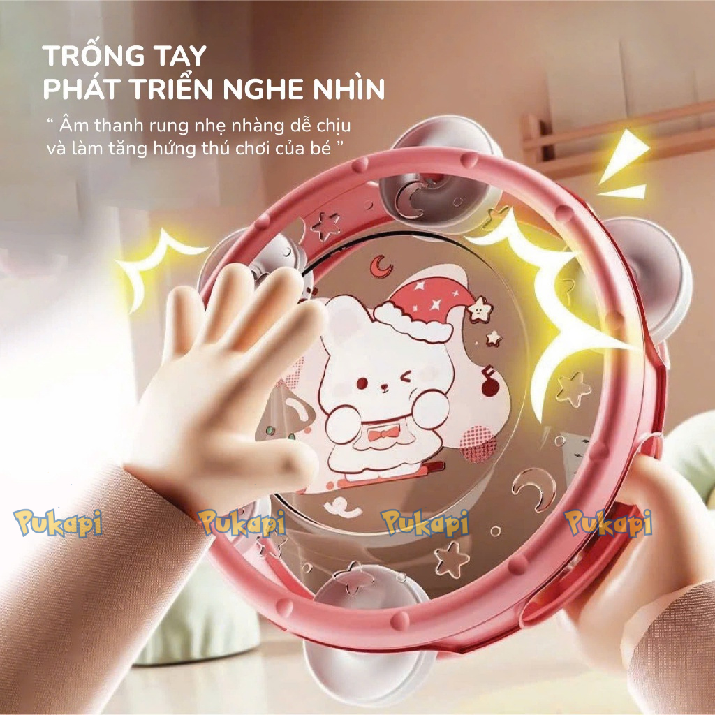 Lục Lạc Cho Bé Xúc Xắc  6 Món Bộ Xúc Xắc Cho Bé Hình Gấu Thỏ Cầm Vali Gặm Nướu Âm Thanh Vui Nhộn- Đồ Chơi Cho Bé PUKAPI