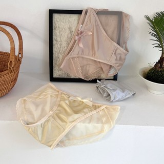 Quần Lót Cotton Viền Phối Ren Đính Nơ Ngọc Tiểu Thư Xinh Xắn, Quần Chip Mềm Thoáng Mát Co Giãn Tốt King Shop L-8836