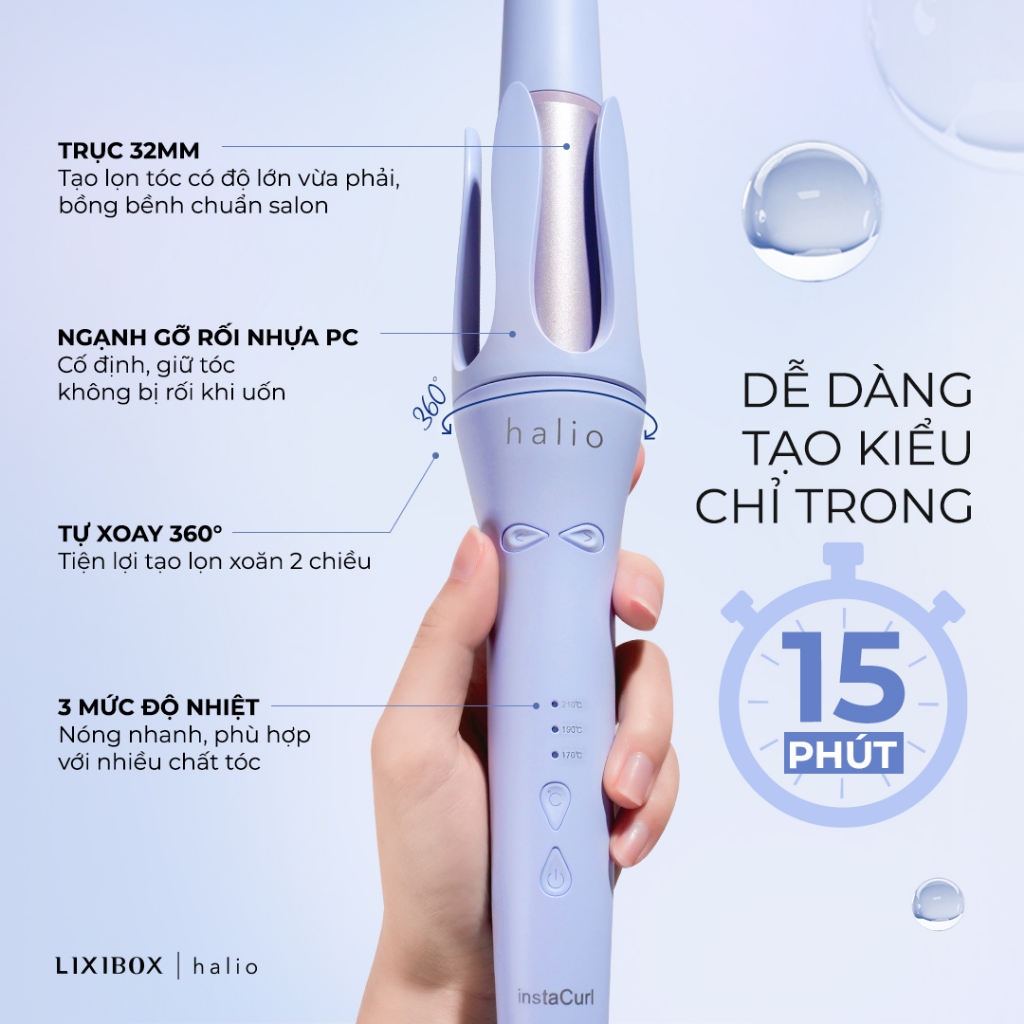 Ảnh Máy uốn tóc tự động xoay Halio instaCurl Premium Automatic Hair Styler 4