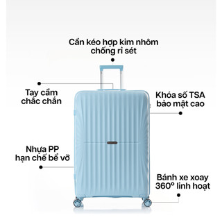 [COMBO SIÊU HỜI] Combo 2 Vali Kéo MIAvn Du Lịch Larita JUDEN - Size 20/24/28, Nhựa PP Hạn Chế Bể Vỡ, Bảo Hành Trọn Đời
