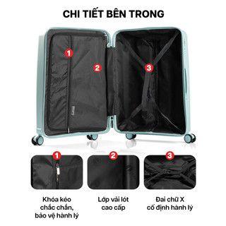 [COMBO SIÊU HỜI] 2 Vali Kéo MIA Du Lịch Larita ROTA - Size 20/24/28, Nhựa PP Hạn Chế Bể Vỡ, Khoá TSA Bảo Mật Cao