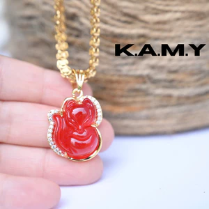 Mặt Dây Chuyền Hồ Ly Đỏ May Mắn Viền Đá Lấp Lánh – Trang Sức KAMY