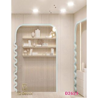 Phông nền 3D 5D cao cấp phào chỉ lam sóng thiết kế trang trí văn phòng, phòng họp