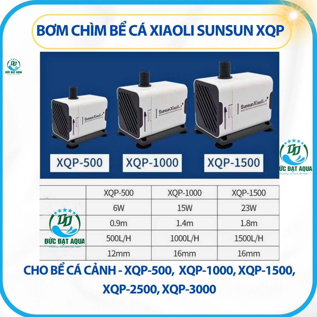 Máy bơm chìm bể cá SUNSUN XIAOLI XQP-500, XQP-1000, XQP-1500, XQP-2500, XQP-3000 4