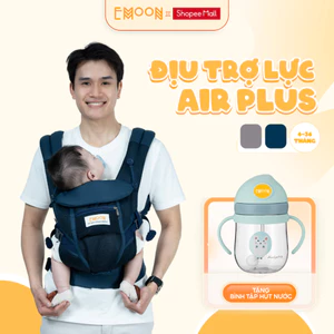 Địu em bé trợ lực Emoon Air Plus vải lưới thoáng khí, chống gù, dùng cho bé từ 4-36 tháng tuổi