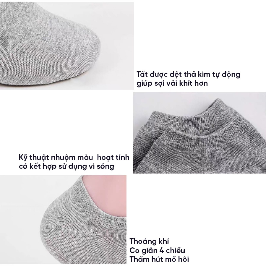 Tất vớ nam cổ ngắn chất liệu mềm mịn co giãn 4 chiều, thoáng khí giảm hôi chân - Ekiu Shop