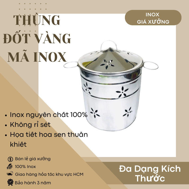 [HÀNG LOẠI 1] Thùng đốt giấy tiền vàng mã inox, thùng đốt giấy, thùng ...