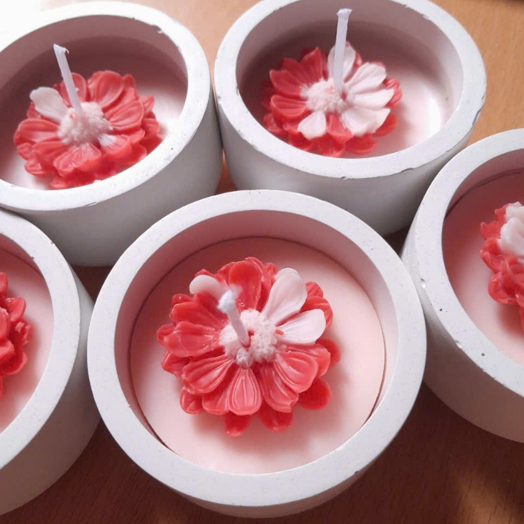 Ảnh 5 cốc nến xi măng thạch cao đựng sáp ong không mùi mini 5cm dùng cúng dường, decor nhà cửa, tiệc sinh nhật, 1