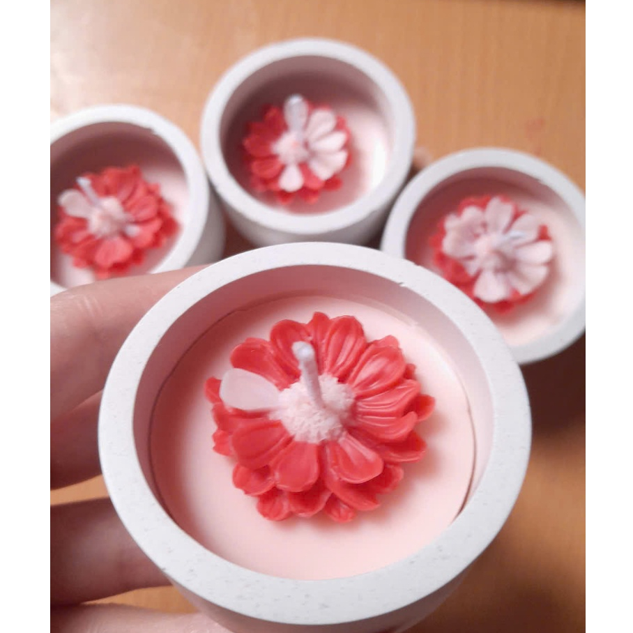 Ảnh 5 cốc nến xi măng thạch cao đựng sáp ong không mùi mini 5cm dùng cúng dường, decor nhà cửa, tiệc sinh nhật, 3