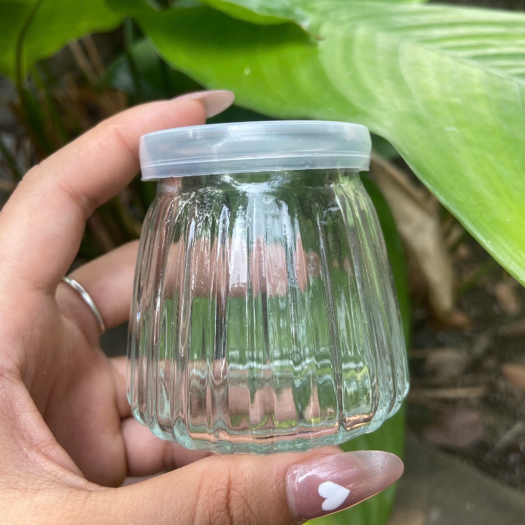 Combo 12 Hũ sữa chua thủy tinh dáng sọc 100ml 200ml