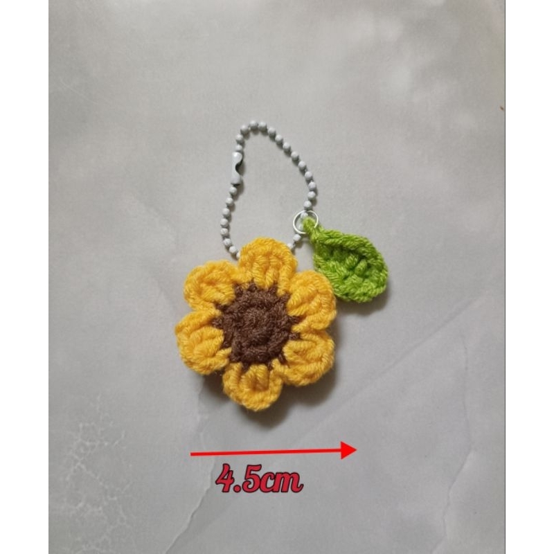 Móc Khoá Hoa Hướng Dương Nhỏ Xinh Bằng Len Handmade