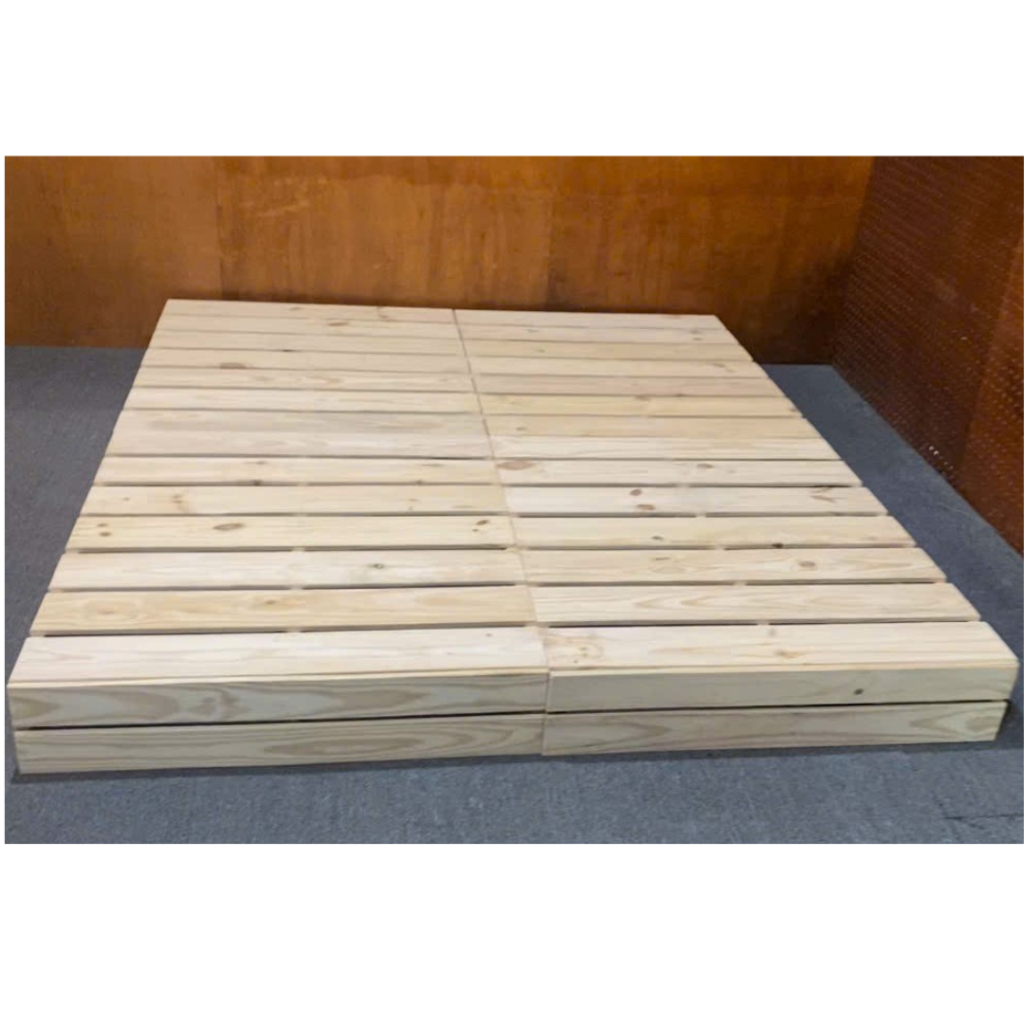 Ảnh Giường pallet gỗ thông chân hộp kín Behomes đã ráp sẵn, nan dày, đã được xử lí ẩm mốc mối mọi 4