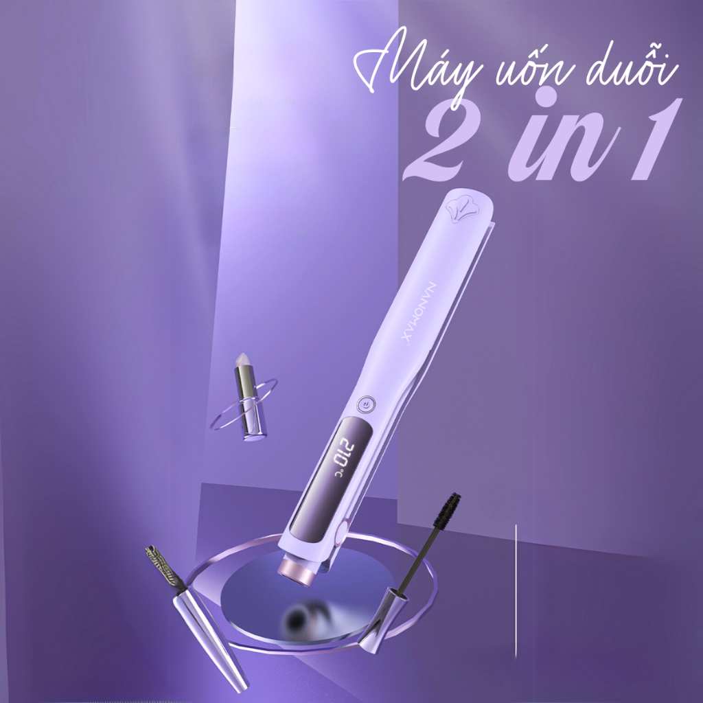 Ảnh Máy Uốn Duỗi Tóc Nanomax XN-838D, Bổ Sung Ion, Dưỡng Tóc Mềm Mượt, Màn Hình Led Điều Chỉnh Nhiệt Độ Tiện Lợi 3
