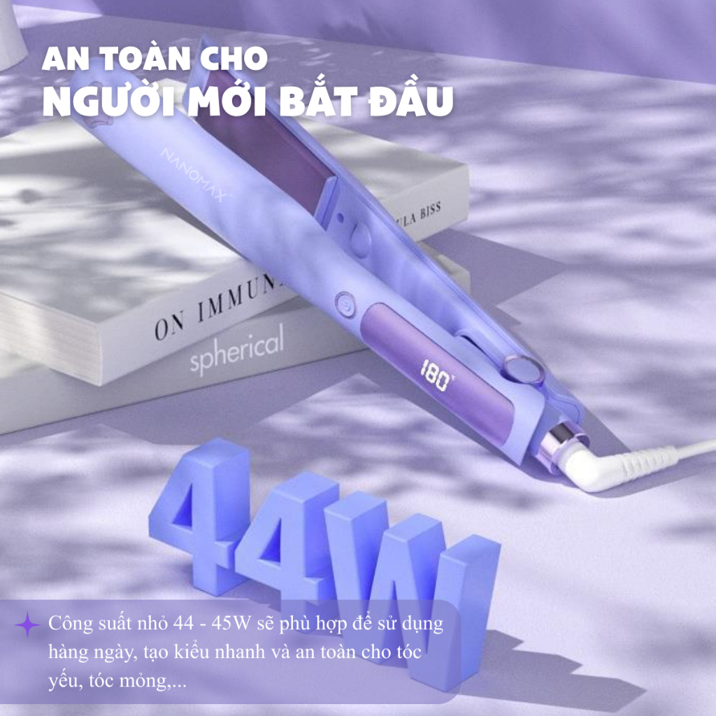 Ảnh Máy Uốn Duỗi Tóc Nanomax XN-838D, Bổ Sung Ion, Dưỡng Tóc Mềm Mượt, Màn Hình Led Điều Chỉnh Nhiệt Độ Tiện Lợi 4
