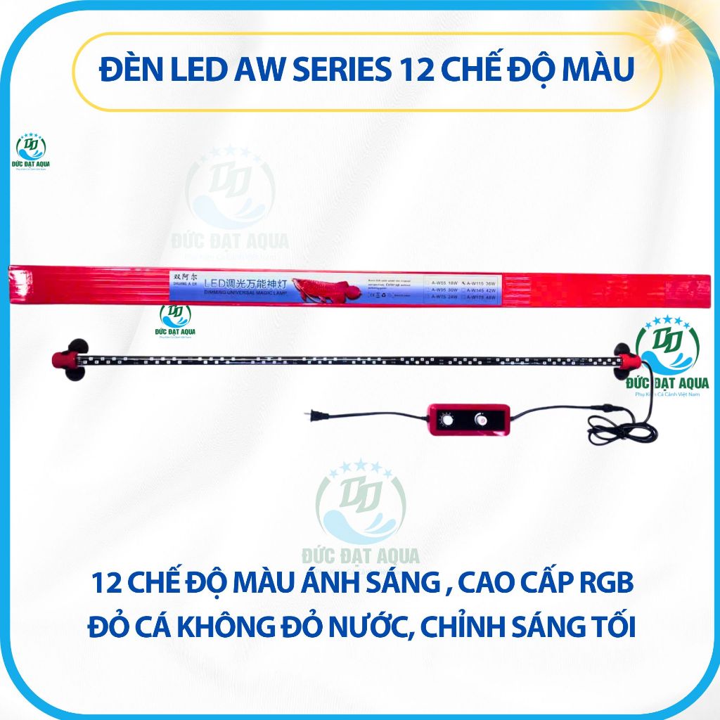 đèn led aw series 12 chế độ màu RGB đỏ cá k đỏ nước,cho cá rồng và tất cả các loại cá cảnh 4