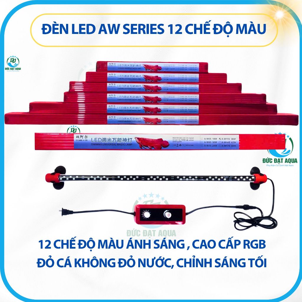 đèn led aw series 12 chế độ màu RGB đỏ cá k đỏ nước,cho cá rồng và tất cả các loại cá cảnh 9