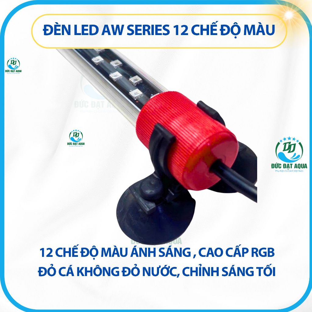 đèn led aw series 12 chế độ màu RGB đỏ cá k đỏ nước,cho cá rồng và tất cả các loại cá cảnh 6