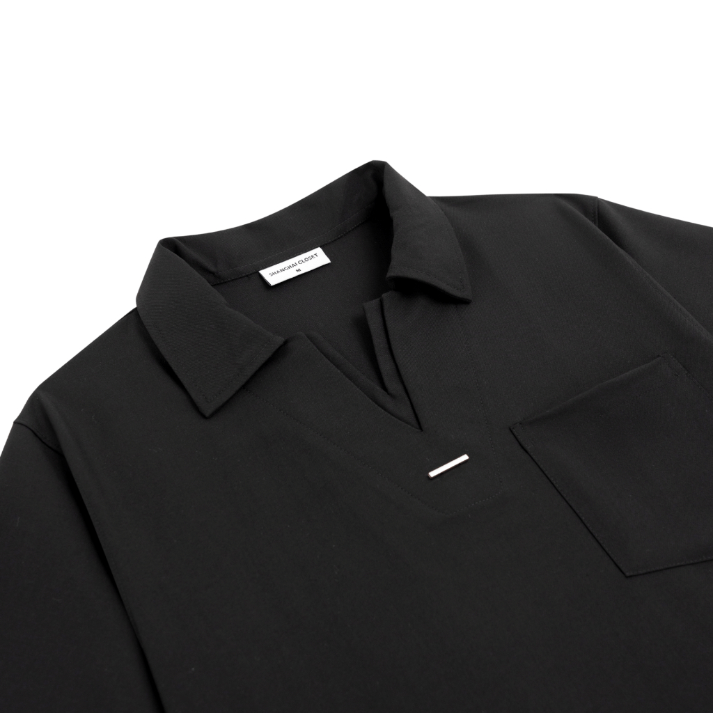 Áo Polo nam cao cấp SAVILA Cổ V Chất Thun Cotton Form Rộng, Kháng Nhăn, Sang Trọng - SHINGHAI