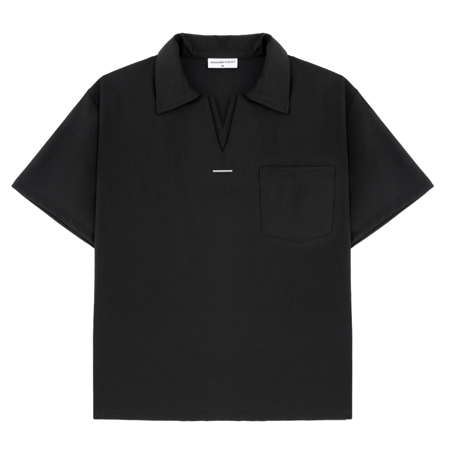 Áo Polo nam cao cấp SAVILA Cổ V Chất Thun Cotton Form Rộng, Kháng Nhăn, Sang Trọng - SHINGHAI