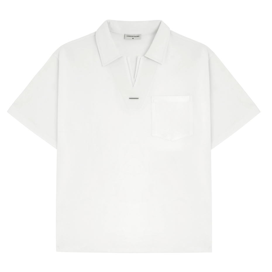 Áo Polo nam cao cấp SAVILA Cổ V Chất Thun Cotton Form Rộng, Kháng Nhăn, Sang Trọng - SHINGHAI