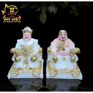 Bộ Tượng Thần Tài - Thổ Địa Phú Quý [Hợp Mệnh KIM] - Cao 15cm - TD2501 - Nội Thất An Việt
