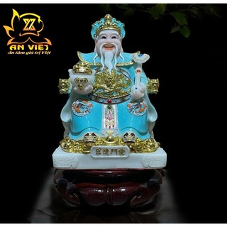 Bộ Tượng Thần Tài - Thổ Địa Phú Quý Gấm [Hợp Mệnh THỦY] - Cao 20cm - TD2506 - Nội Thất An Việt