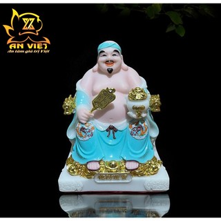 Bộ Tượng Thần Tài - Thổ Địa Phú Quý Gấm [Hợp Mệnh THỦY] - Cao 20cm - TD2506 - Nội Thất An Việt