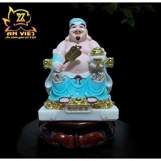Bộ Tượng Thần Tài - Thổ Địa Phú Quý Gấm [Hợp Mệnh THỦY] - Cao 20cm - TD2506 - Nội Thất An Việt