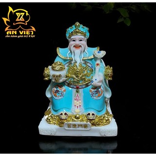 Bộ Tượng Thần Tài - Thổ Địa Phú Quý Gấm [Hợp Mệnh THỦY] - Cao 20cm - TD2506 - Nội Thất An Việt