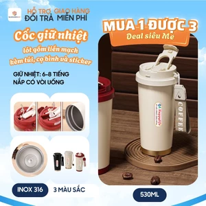 Cốc giữ nhiệt lót gốm liền mạch cách nhiệt,Thép không gỉ 316 QA Happylife giữ nhiệt 8-10h