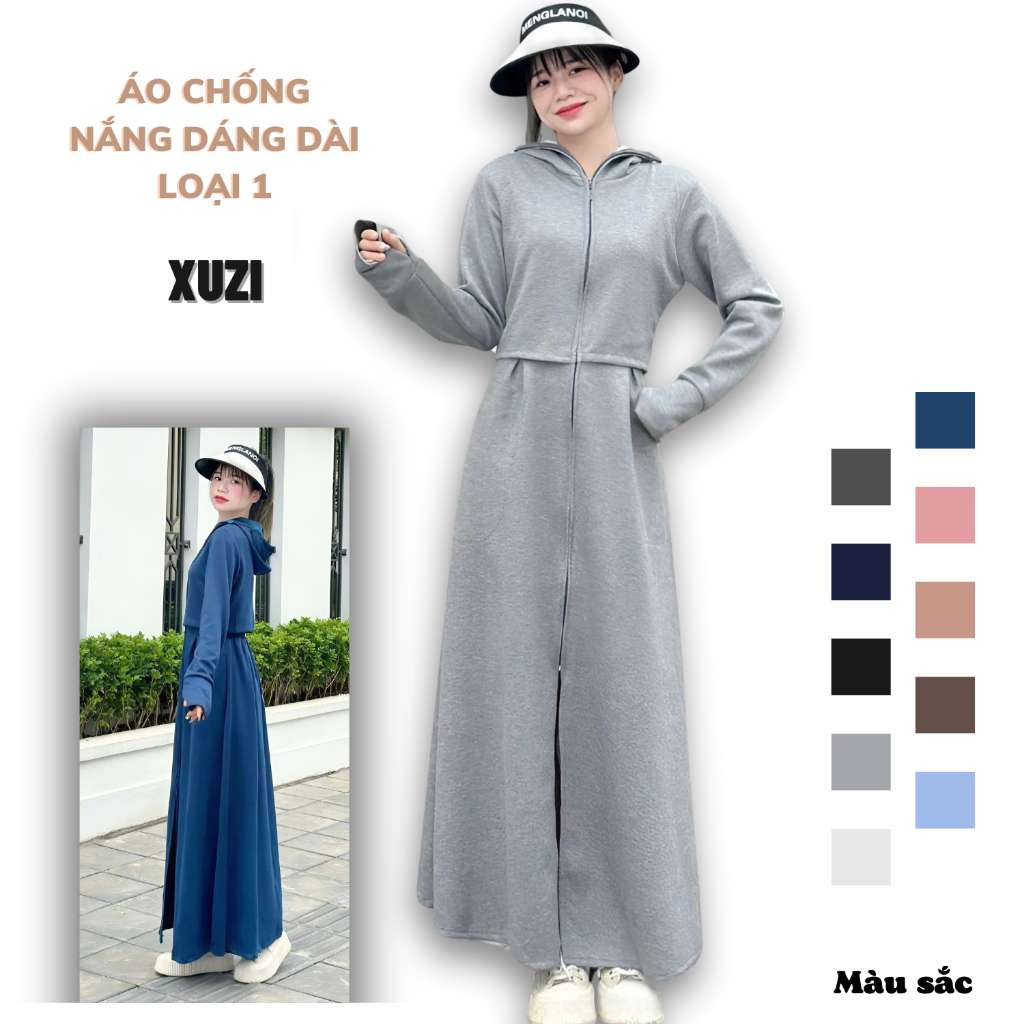 Áo chống nắng nữ toàn thân dáng dài vải umi croptop loại 1 , áo choàng chống nắng váy liền thân 2 lớp thân trên mới nhất