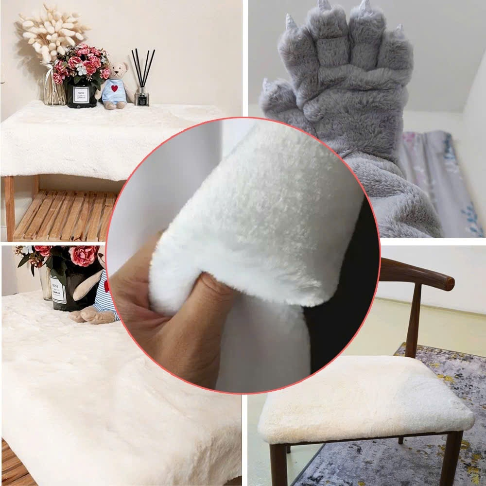 Thảm Lông Chụp Ảnh Sản Phẩm  - Thảm Lông Trải Bàn Trang Điểm Màu Trắng Lông Thỏ