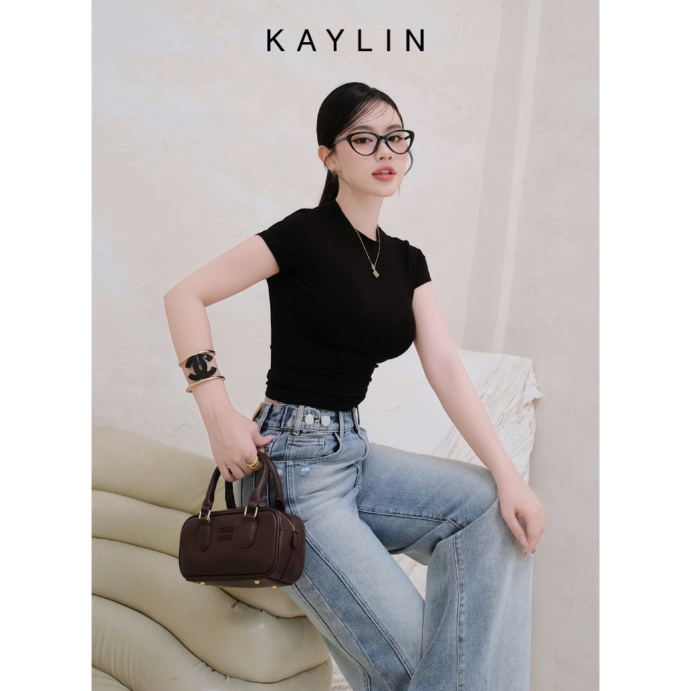Ảnh Áo thun KAYLIN form Baby Tee chất vải thun cotton co giãn phong cách BST Hè 2025 - N2469 2