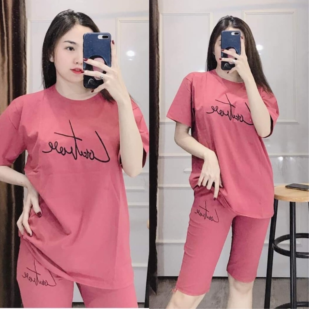 Đồ Bộ Nữ Bigsize 43-85kg Quần Lửng Ngố Thun Cotton Mặc Nhà Đi Chơi Thể Thao Trung Niên ESHOP AD12