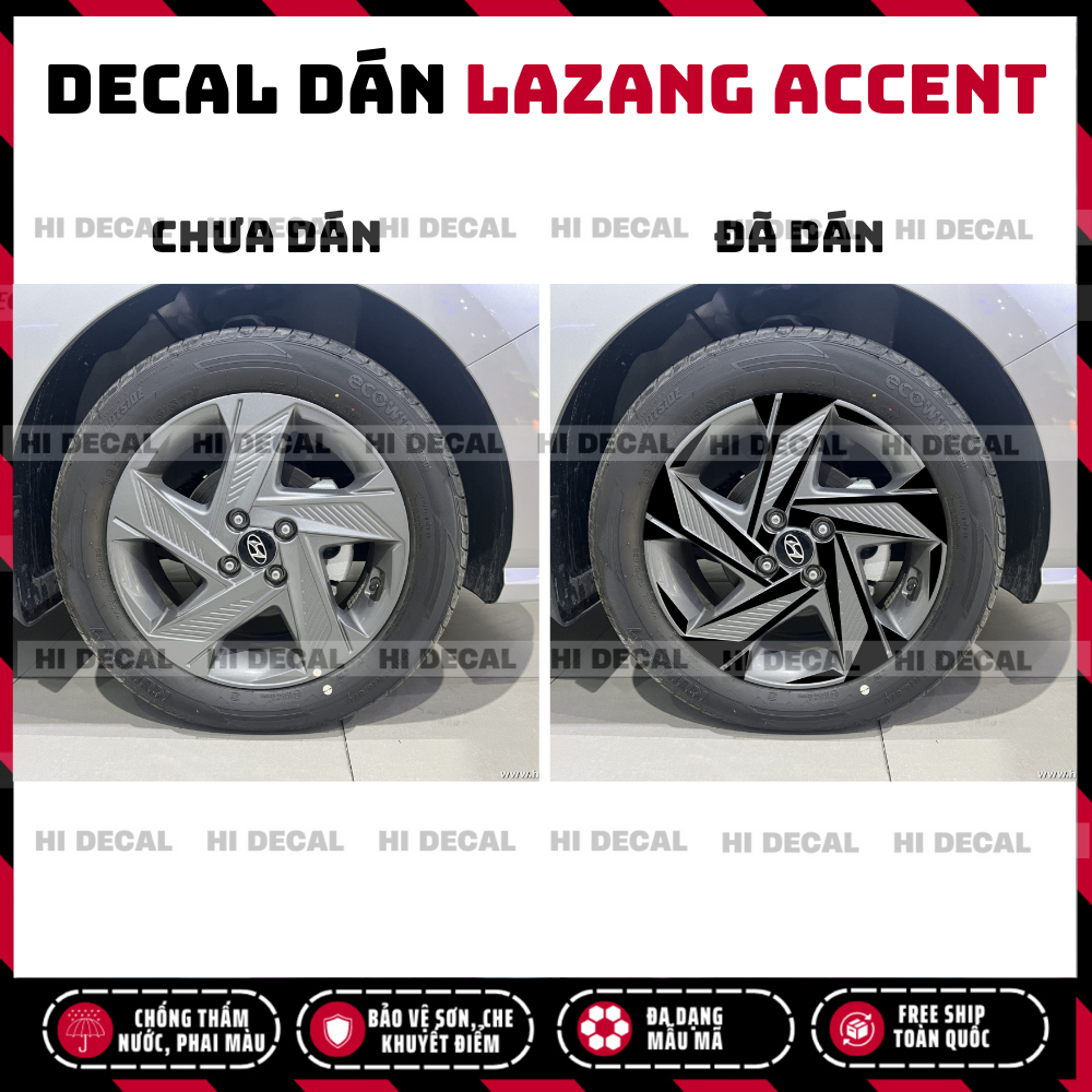 Tem dán mâm Accent, decal dán lazang Accent trang trí tạo điểm nhấn