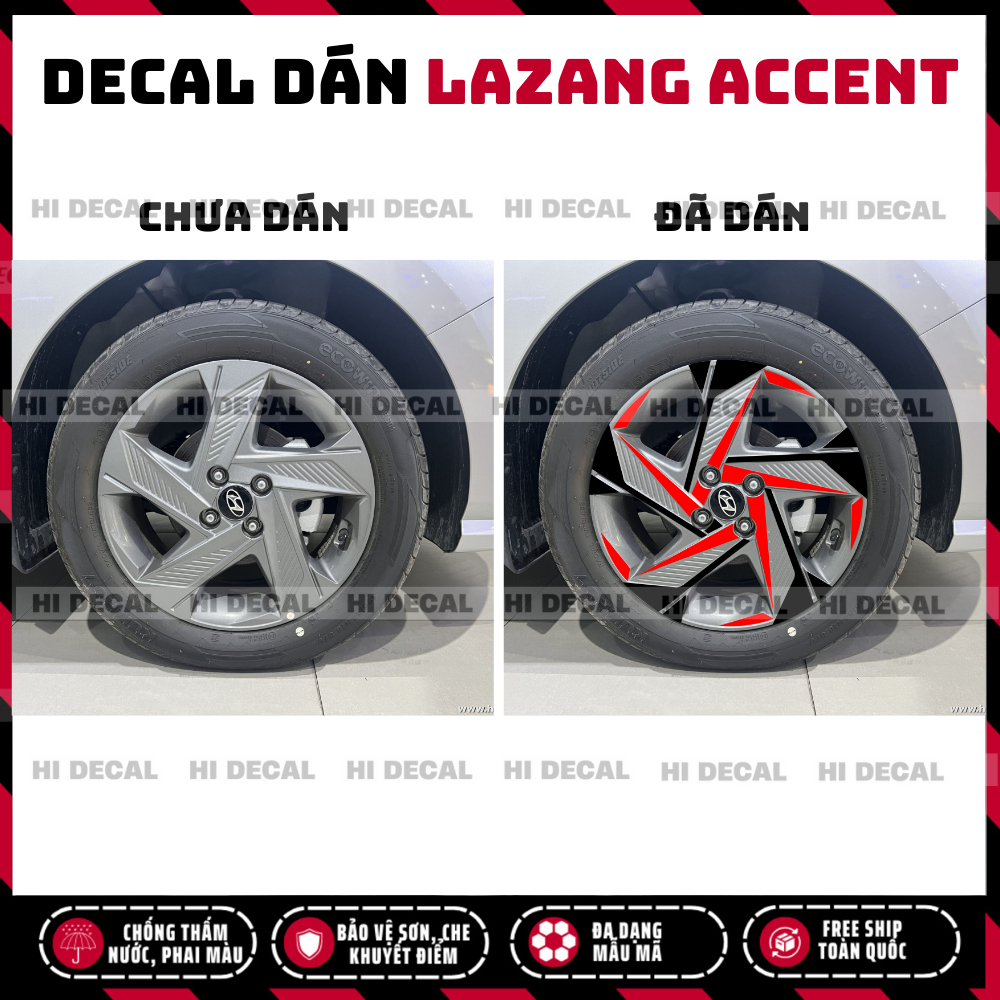 Tem dán mâm Accent, decal dán lazang Accent trang trí tạo điểm nhấn