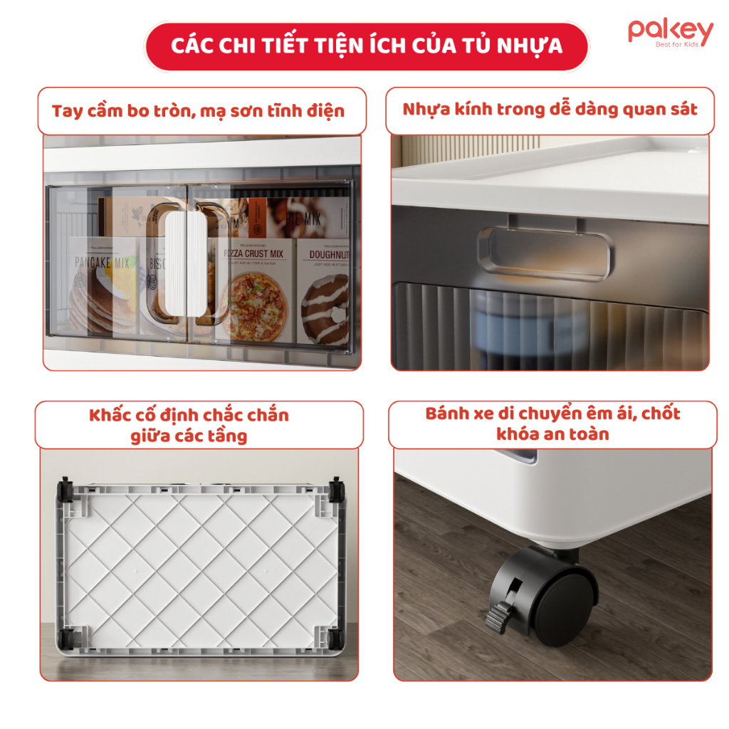[HỎA TỐC 2H] Tủ Nhựa 3/4/5/6 TẦNG Gấp Gọn Tiện Lợi, Thiết Kế Cánh Tủ Trong Suốt Có Bánh Xe Di Chuyển Tiện Lợi