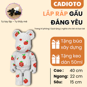 Đồ Chơi Gấu Mini Block 55cm – Mô Hình Lắp Ráp Thủ Công, Quà Tặng Cho Bé Trai Gái Yêu Thích Decor