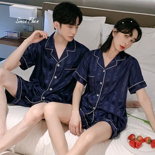 Đồ ngủ cho nam ngắn mùa hè mềm mịn mát, pijama lụa nam vải satin (kèm ảnh cận vải) - Sincethen