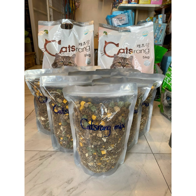THỨC ĂN HẠT KHÔ CATSRANG VÀ CATSRANG MIX CHO MÈO MỌI LỨA TUỔI( bịch chiết zip bạc 1kg)