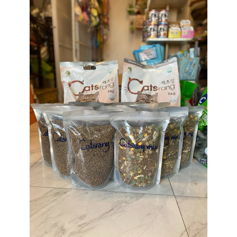 THỨC ĂN HẠT KHÔ CATSRANG VÀ CATSRANG MIX CHO MÈO MỌI LỨA TUỔI( bịch chiết zip bạc 1kg)