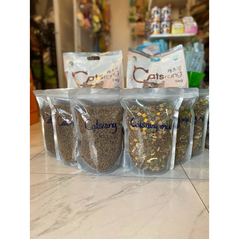 THỨC ĂN HẠT KHÔ CATSRANG VÀ CATSRANG MIX CHO MÈO MỌI LỨA TUỔI( bịch chiết zip bạc 1kg)