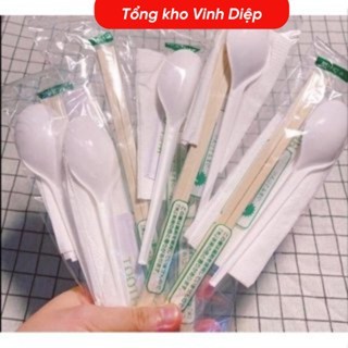 Đũa Dùng 1 Lần Tre Gỗ Nhựa - Combo Set Đầy Đủ Phụ Kiện Ăn Uống