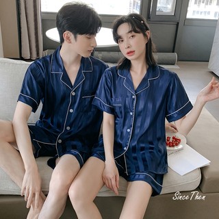 Đồ ngủ cho nam ngắn mùa hè mềm mịn mát, pijama lụa nam vải satin (kèm ảnh cận vải) - Sincethen