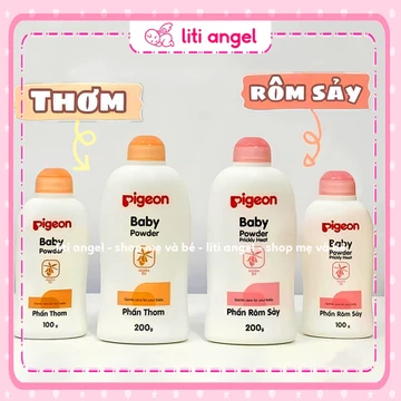 Phấn Rôm, Phấn Thơm Pigeon Nắp Vàng, Nắp Hồng chai 100g 200g cho bé
