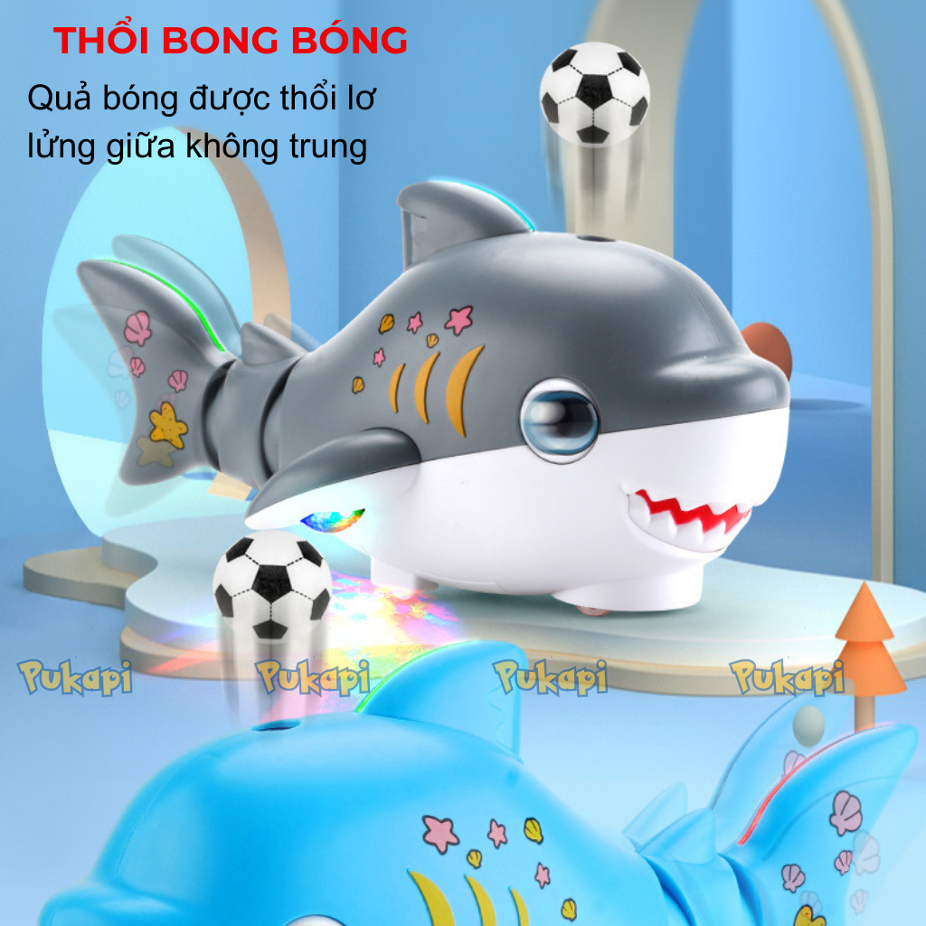 Đồ Chơi Cá Mập Thổi Bóng Cá Heo Thổi Bóng Bóng Lơ Lửng Kèm Nhạc Đèn Di Chuyển Vui Nhộn Cho Bé - Đồ Chơi Cho Bé PUKAPI